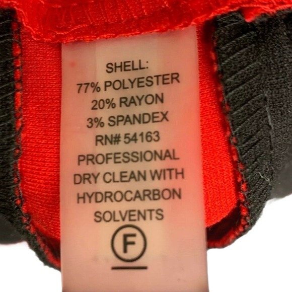 Calvin Klein Women's Dress Red‎ Black Pleated Midi Career Sleeveless Size 4 - Picture 8 of 8